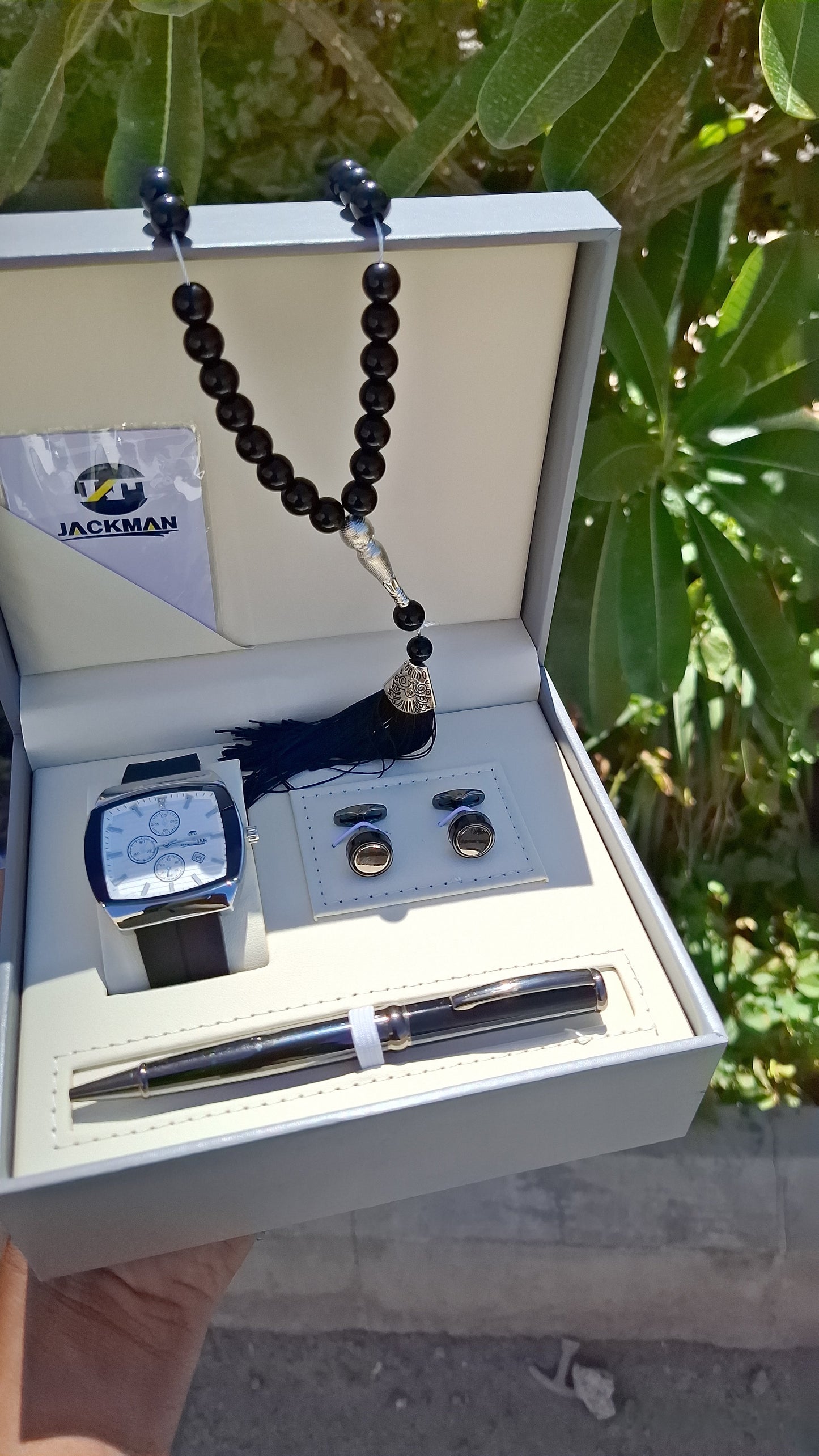 Luxury Men's Branded Watch + cufflinks + pencil + Tasbeeh included in Box