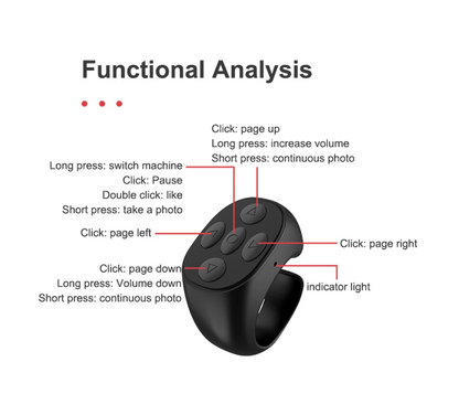 JX-05 -Button Bluetooth Remote Control Smart Ring for Mobile Phones. JX-05 - حلقة ذكية مزودة بزر للتحكم عن بعد بتقنية البلوتوث للهواتف المحمولة