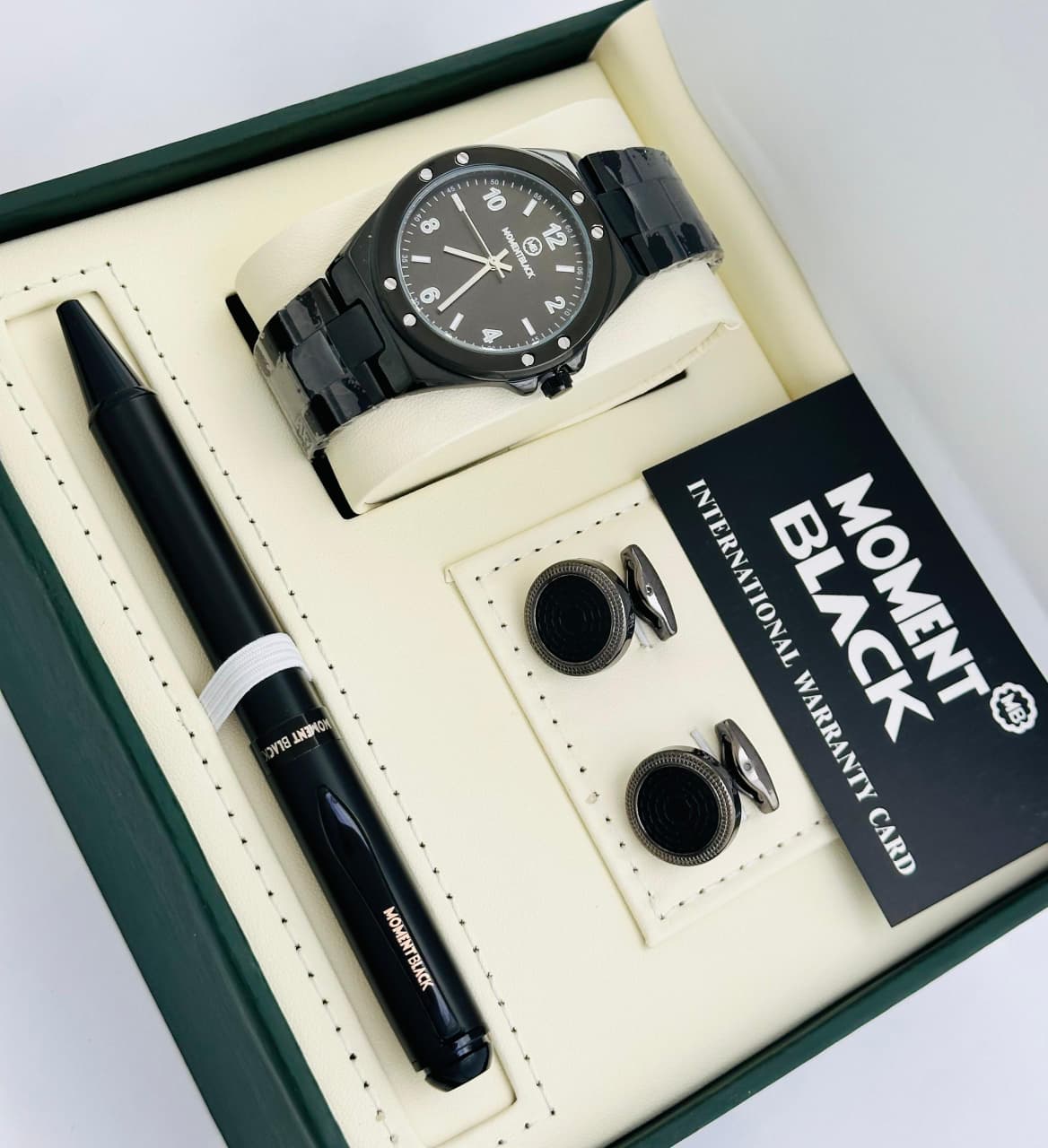 Luxury Men's Branded Watch + cufflinks + pencil + Tasbeeh included in Box